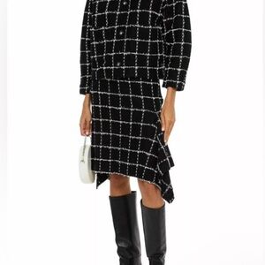 St John eyelash windowpane wool tweed skirt quiet luxury classic elegant classy